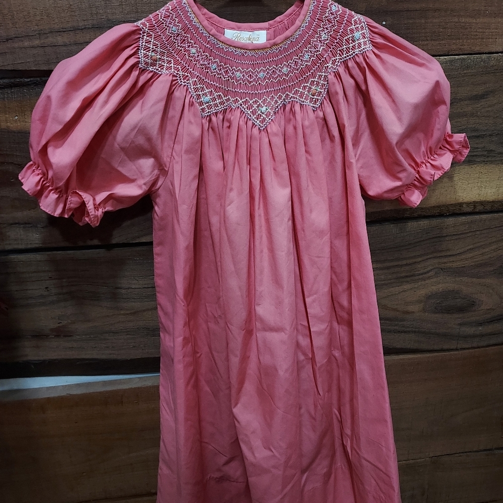 Rosalina Collection Smocked Pink Dress